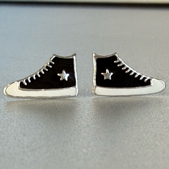 Sterling Silver Sneaker Stud Earrings – Fun, Novelty Design for Everyday Wear - Picture 4 of 14